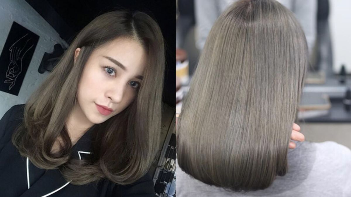 nau-xam-1 Hai hình ảnh về kiểu tóc dài màu nâu sáng, một từ phía trước và một từ phía sau.