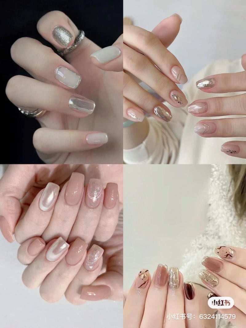 Bộ sưu tập c&aacute;c mẫu m&oacute;ng tay với nhiều kiểu trang tr&iacute; v&agrave; m&agrave;u sắc kh&aacute;c nhau.