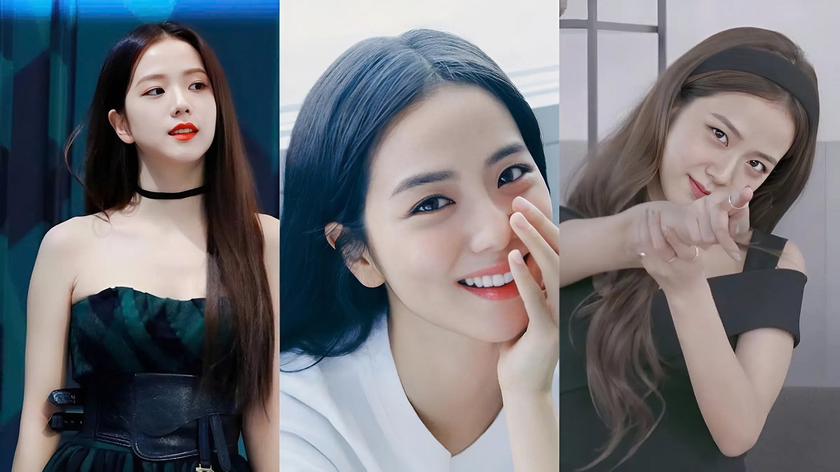 toc-jisoo-4 Ba hình ảnh ghép lại của một người phụ nữ với các biểu cảm và trang phục khác nhau.