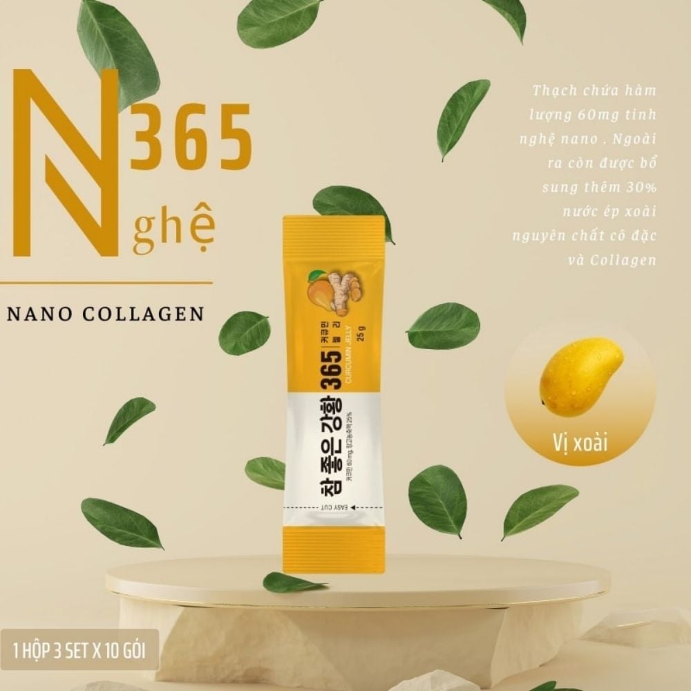 Thạch nghệ collagen Nano Curcumin 365 Jelly vị xoài