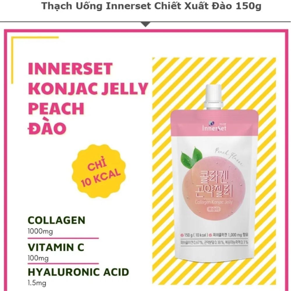 Thạch uống collagen chiết xuất từ đào InnerSet Konjac Jelly Peach