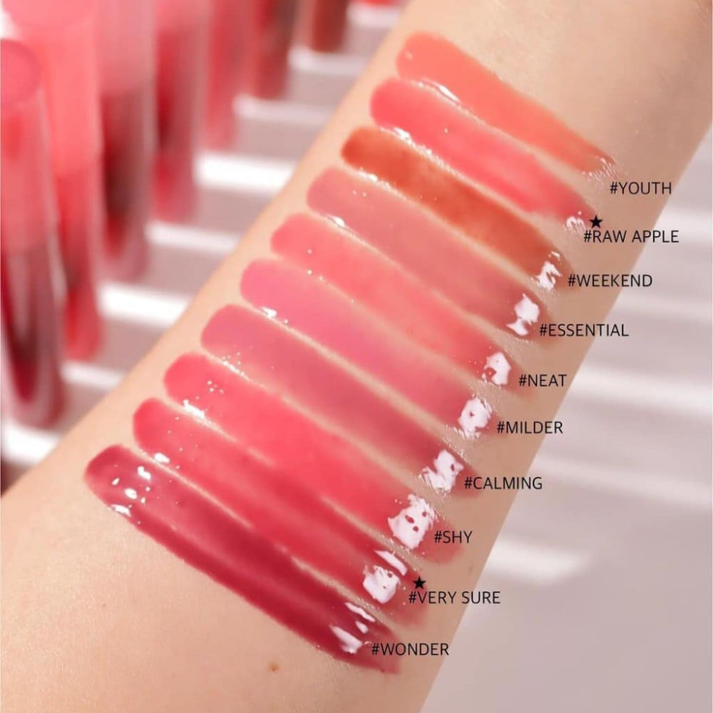 5-11_-_thegioiskinfood_-_bang_mau_son_bong_3ce_drop_glow_gel 5.11 - thegioiskinfood - Bảng màu son bóng 3CE Drop Glow Gel