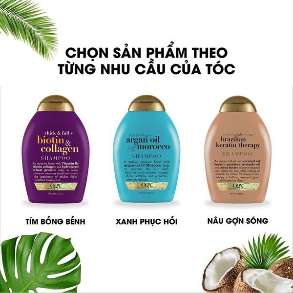 Dầu gội OGX Shampoo 385ml phù hợp với từng loại tóc khác nhau