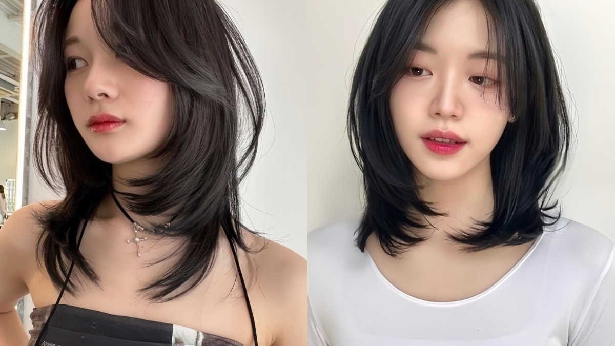 Hai phụ nữ với kiểu tóc đen, dài ngang vai, tạo kiểu uốn nhẹ, chụp trong không gian sáng.