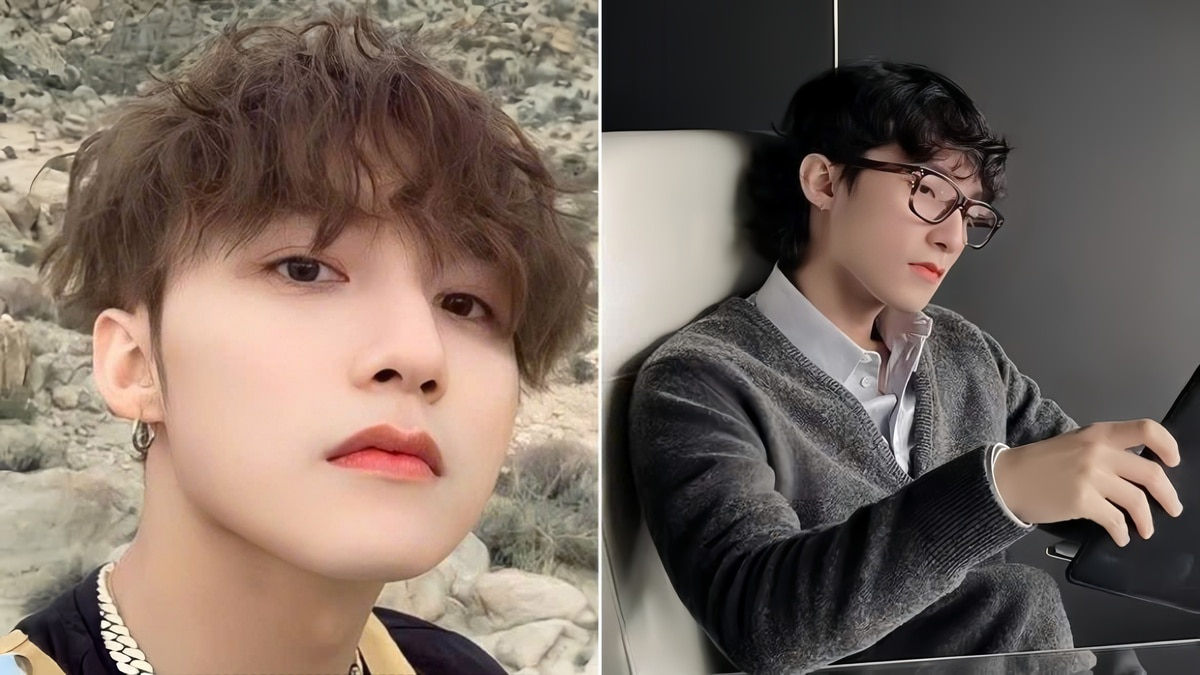 Hai người đàn ông trẻ, một người chụp selfie ngoài trời, người kia đọc tài liệu trong phòng.