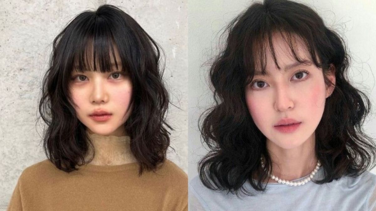 lam-toc-xoan-12 Hai người với kiểu tóc ngắn xoăn nhẹ, chụp chân dung trước nền trung tính.