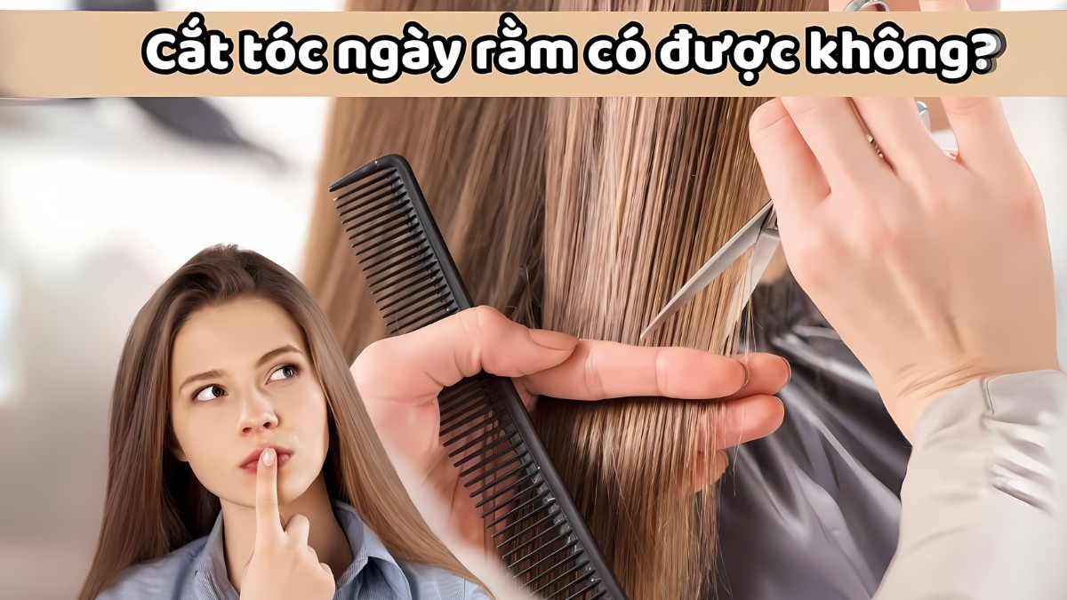 Người cầm lược và kéo cắt tóc, bên cạnh là một người đang suy nghĩ với ngón tay trên môi.