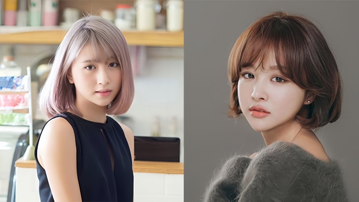 Hai người với kiểu tóc ngắn khác nhau, đang nhìn về phía máy ảnh trong hai bối cảnh khác nhau.