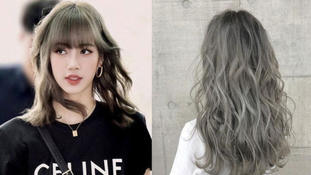 mau-nau-tra-sua-13 Hai kiểu tóc dài uốn lượn, một kiểu nhìn từ phía trước, một kiểu nhìn từ phía sau.