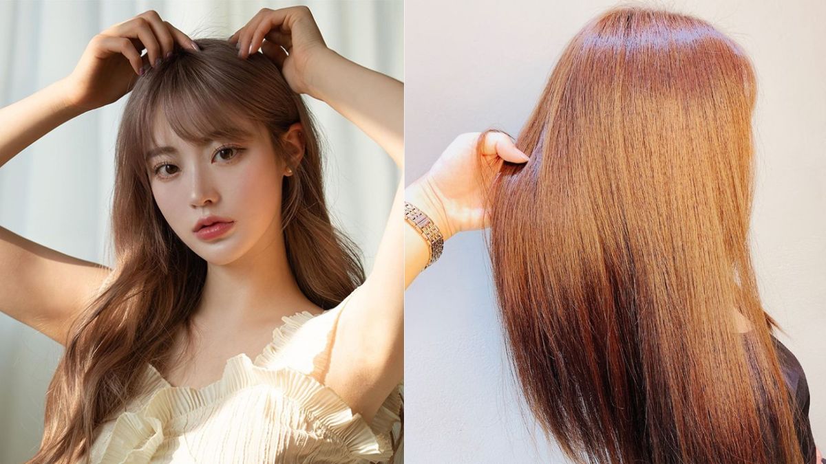 mau-toc-cho-da-ngam-khong-tay-2 Hình ảnh bên trái là người với mái tóc dài, bên phải là mái tóc nâu được chải mượt mà dưới ánh sáng.