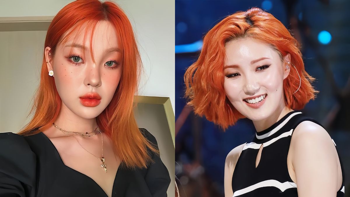 Hai người với t&oacute;c m&agrave;u cam, một người t&oacute;c d&agrave;i v&agrave; một người t&oacute;c ngắn, mặc trang phục kh&aacute;c nhau.