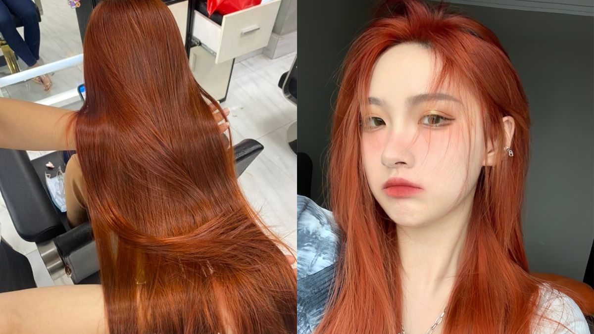 H&igrave;nh ảnh hai khung cảnh: một người với t&oacute;c d&agrave;i m&agrave;u đỏ cam, một g&oacute;c chụp từ ph&iacute;a sau v&agrave; một g&oacute;c cận mặt.