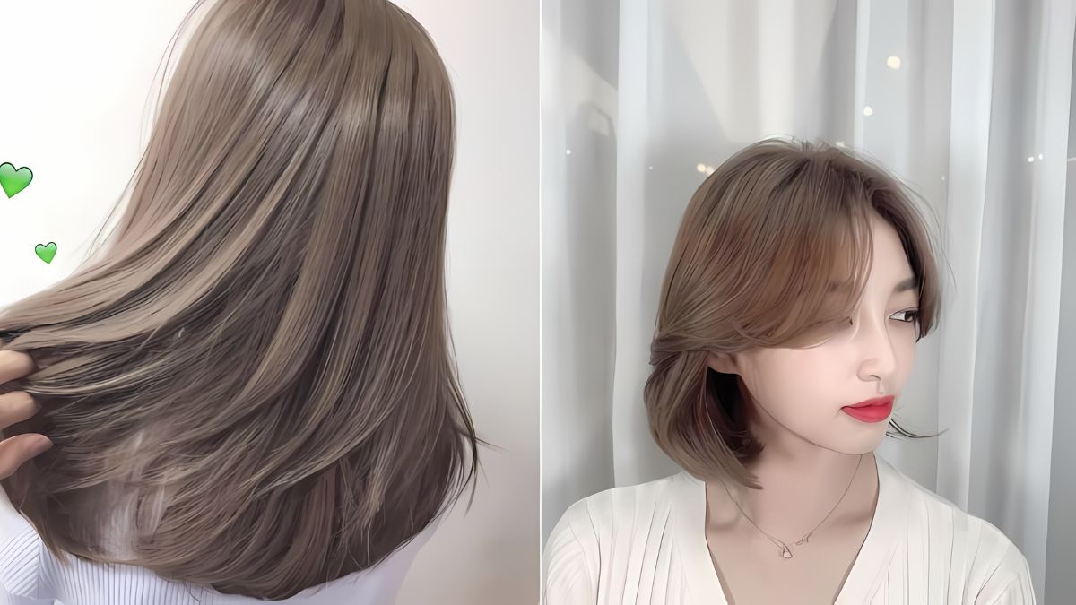 Hình ảnh một người với tóc nhuộm màu sáng, một bên tóc dài thẳng và bên kia tóc ngắn uốn nhẹ.