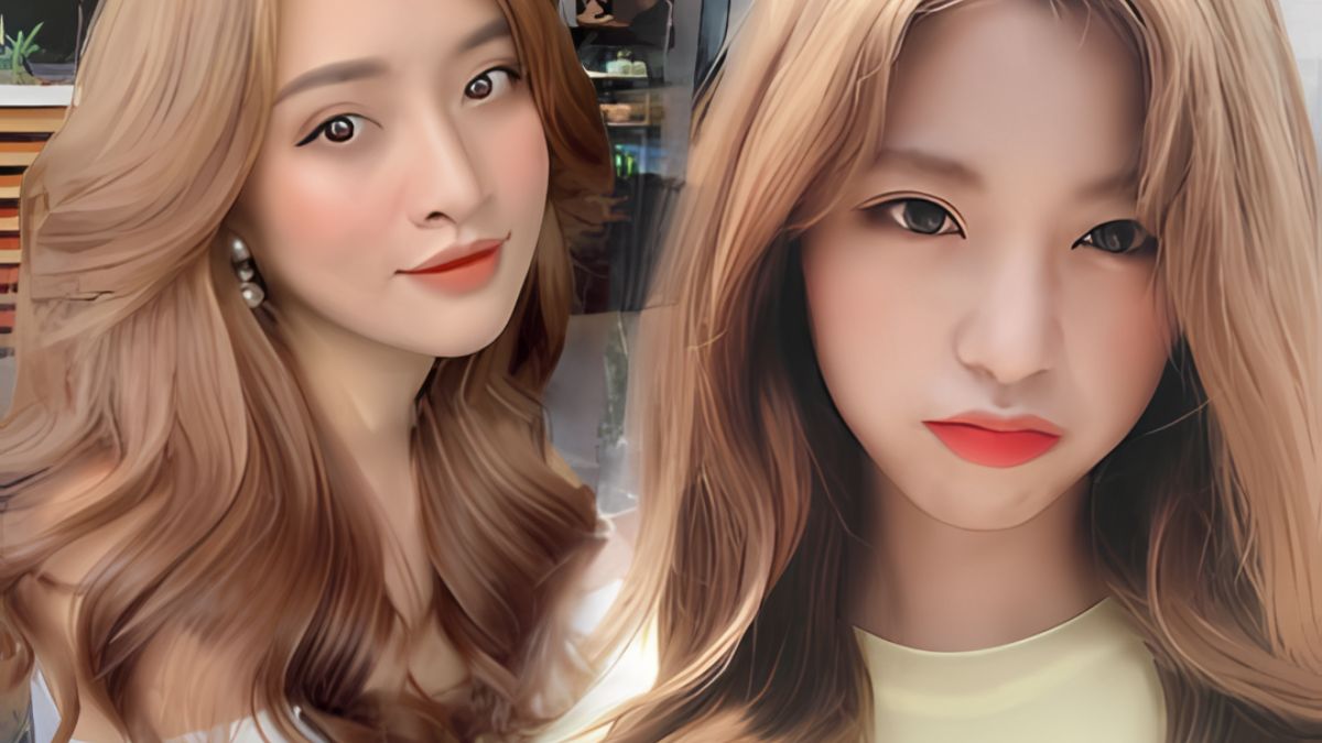 Hai người phụ nữ với mái tóc dài màu nâu, trang điểm nhẹ nhàng, nhìn vào máy ảnh.