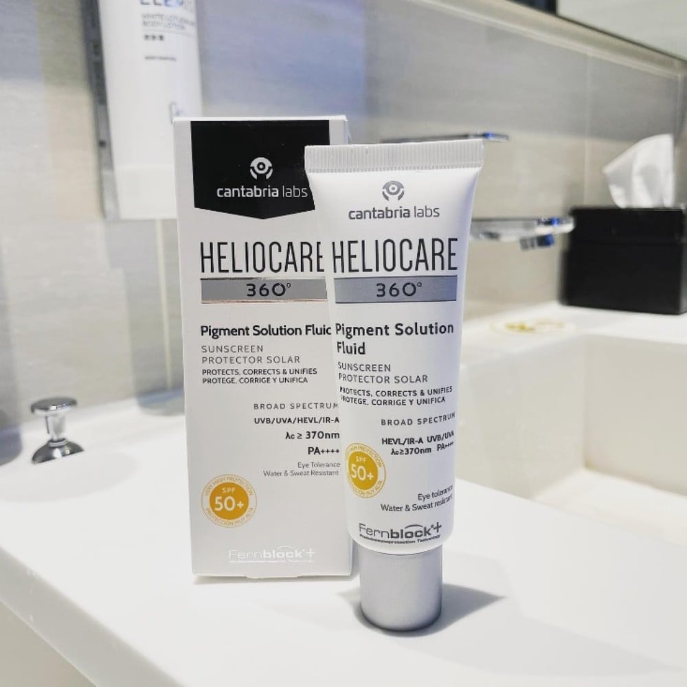 18.10 - thegioiskinfood.com - Gel chống nắng Heliocare 360 Pigment Solution Fluid SPF50+