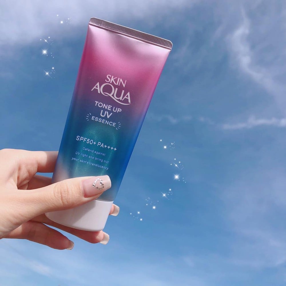 42.7 - thegioiskinfood.com - Tinh chất chống nắng Skin Aqua Tone Up Essence Lavender SPF 50+/PA++++