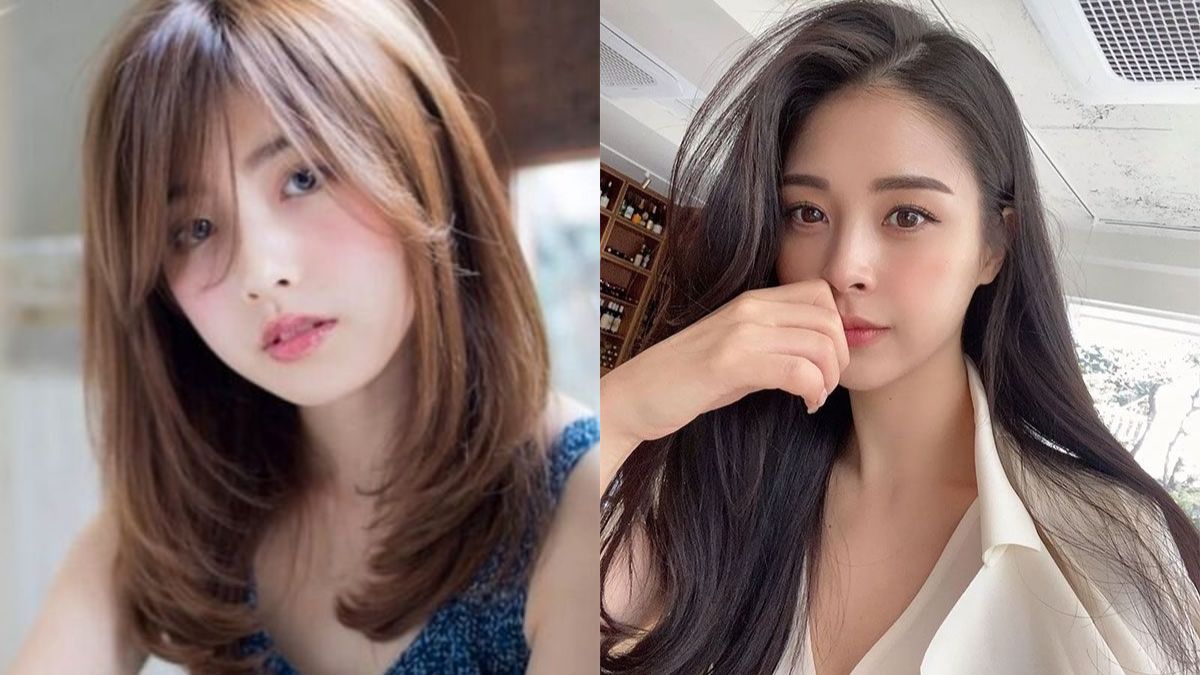 Hai người phụ nữ với kiểu tóc khác nhau, một có tóc nâu ngắn và một có tóc đen dài, đang nhìn vào máy ảnh.