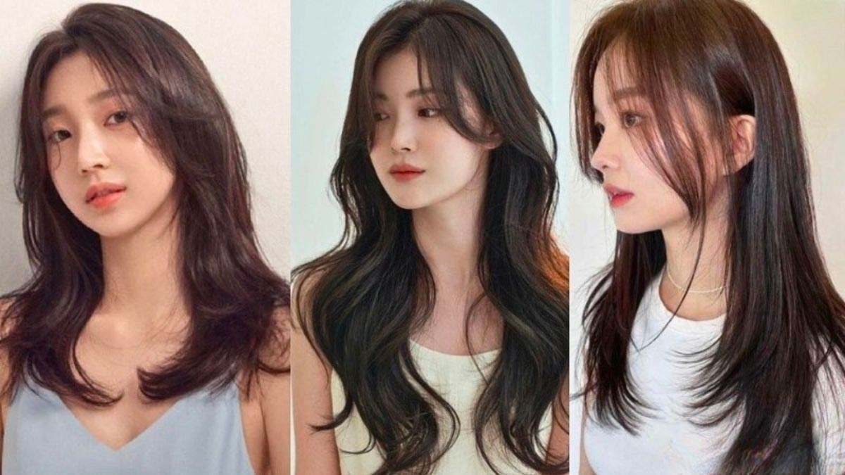 Ba người với kiểu tóc dài khác nhau, tóc đen và nâu, tạo dáng từ góc độ trực diện và nghiêng.