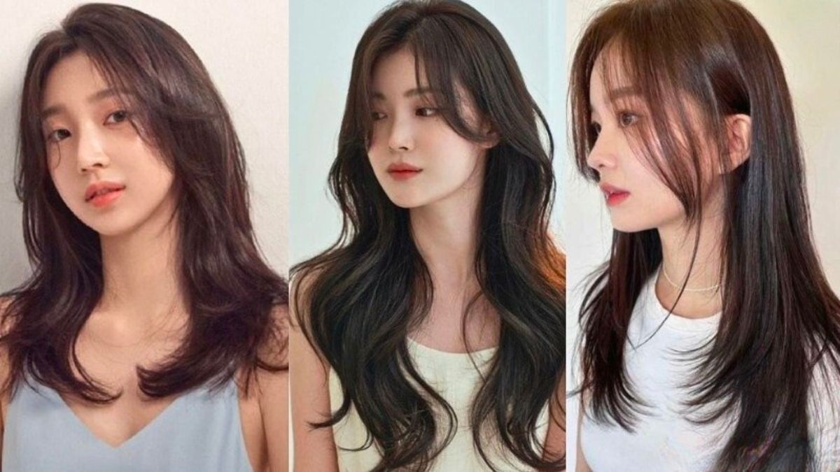 Ba người trong ảnh với kiểu tóc dài, thẳng và uốn nhẹ, mặc trang phục màu sáng.
