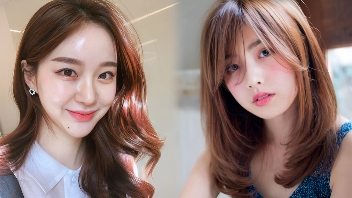 Hai người phụ nữ với kiểu tóc dài đang mỉm cười và nhìn vào máy ảnh trong ánh sáng tự nhiên.