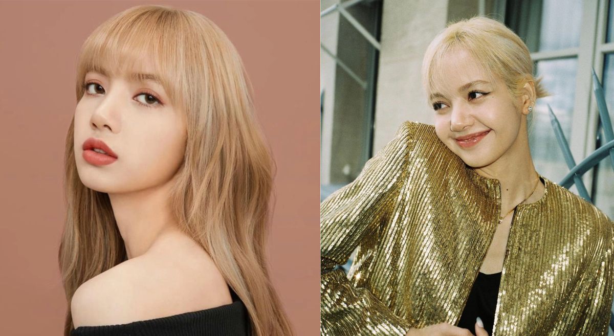 toc-lisa-13 Hai hình ảnh của một người với mái tóc vàng, một bên đang nhìn nghiêng, bên kia đang cười và mặc áo khoác vàng.