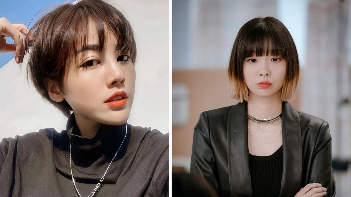 toc-mai-ngo-3 Hai người tóc ngắn, chụp chân dung, một người mặc áo đen và người kia mặc áo khoác da.