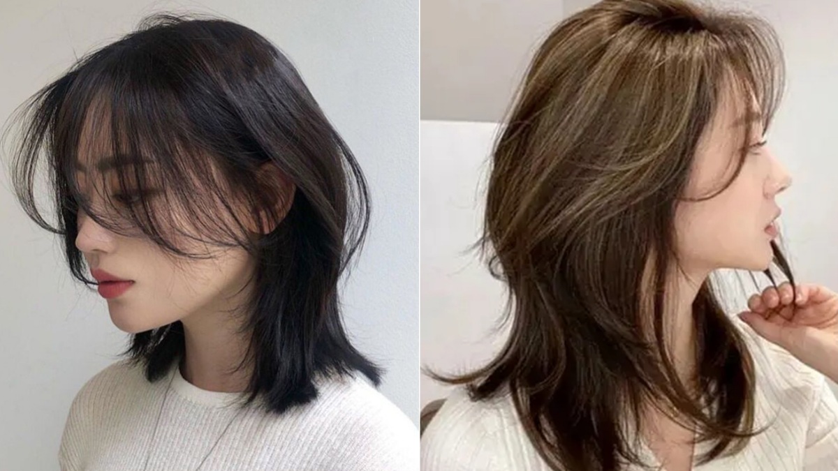 Tóc mullet nữ mái bay