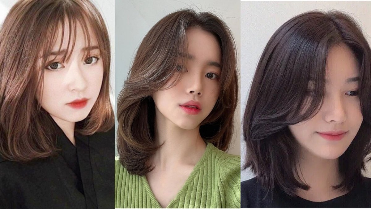Ba người với kiểu tóc ngắn khác nhau, mỗi người mặc trang phục khác nhau, nhìn về phía máy ảnh.