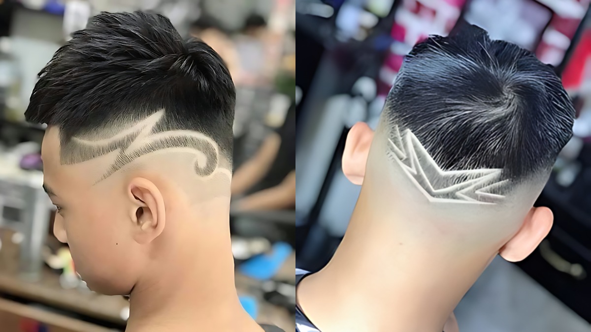 toc-phu-hop-voi-mat-nam-dai-24 Hai kiểu tóc undercut nghệ thuật với các đường cắt tạo hình độc đáo ở phần gáy.