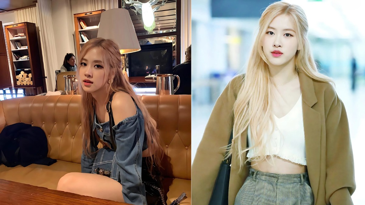 toc-rose-8 Một người ngồi trong quán cà phê và một người đang đi trong sân bay, cả hai đều có mái tóc dài màu vàng.