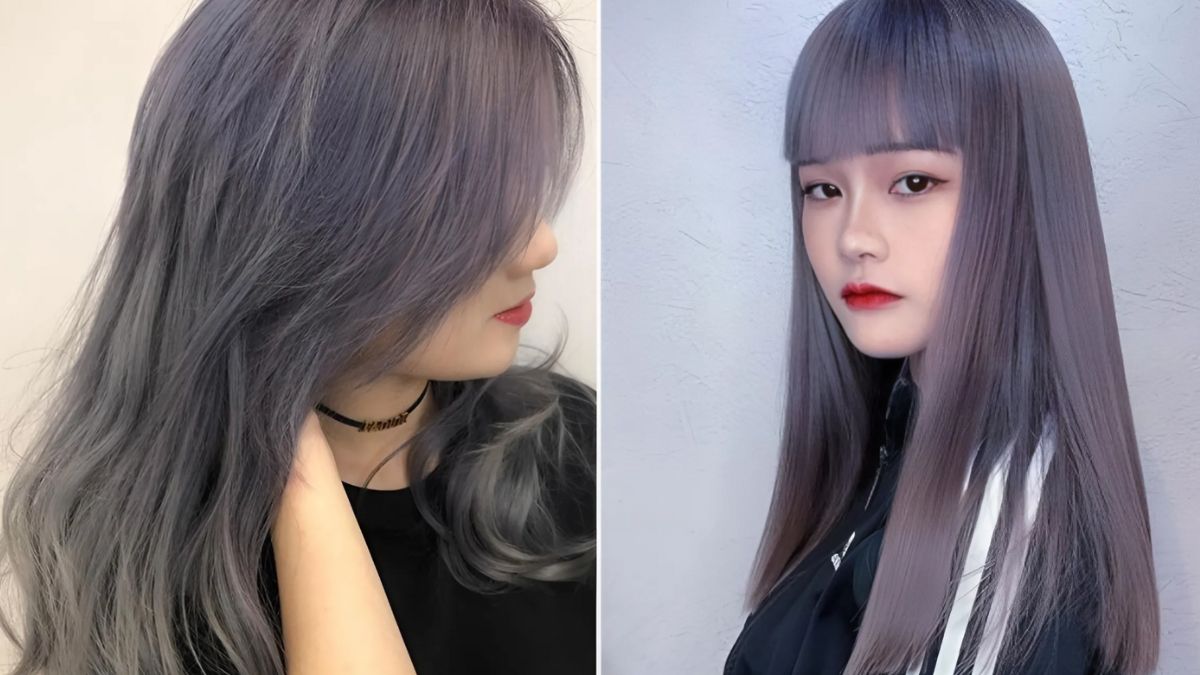 toc-than-chi-15 Hai người với tóc nhuộm màu xám khói, một người tóc dài xoăn, người kia tóc thẳng và có mái.