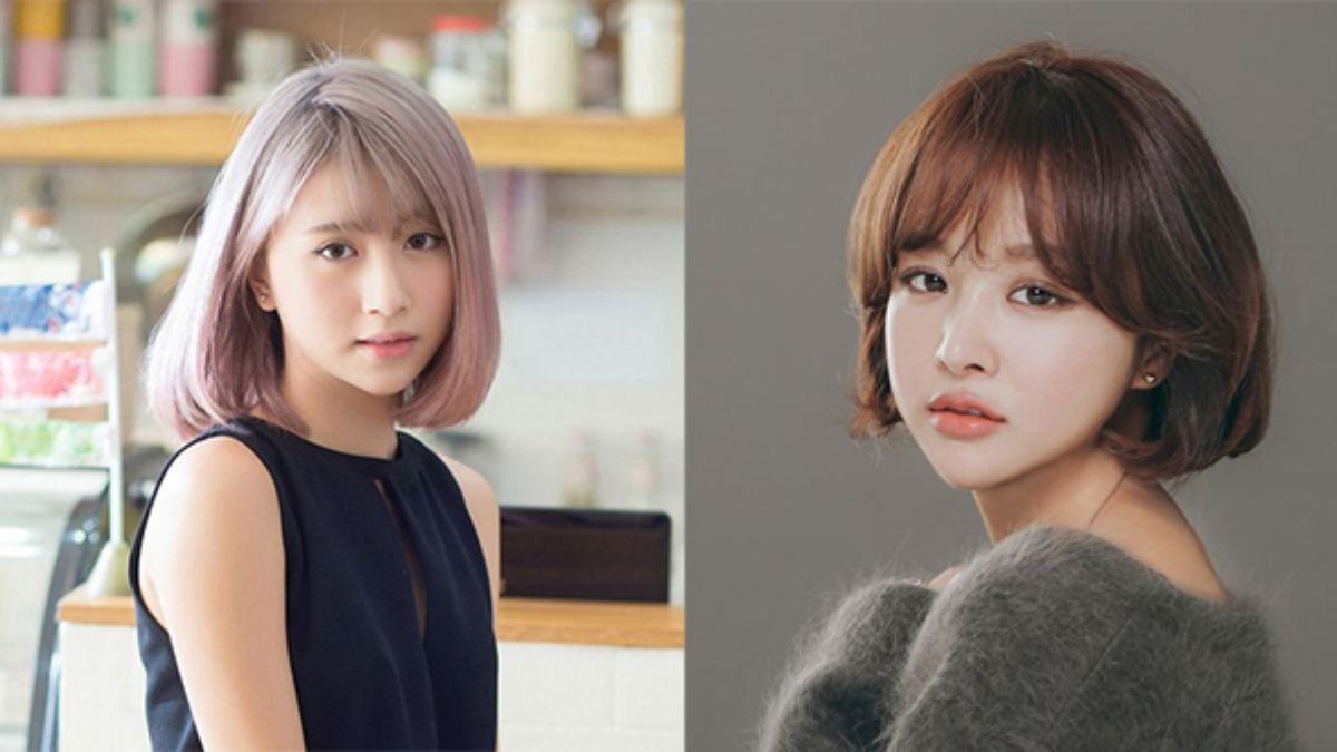toc-uon-chu-c-19 Hai người với kiểu tóc ngắn khác nhau, một người tóc màu sáng và người kia tóc màu tối, trong không gian trong nhà.