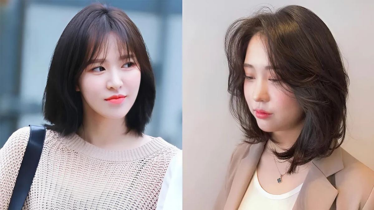 Hai người tóc ngắn, một người nhìn sang bên, người kia cúi đầu, đều mặc trang phục nhẹ nhàng.